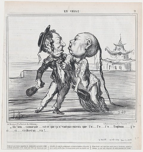 Eh! ben.....camarade....., from En Chine, published in Le Charivari, December 17, 1858