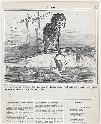 Qu-est-ce qui disent donc les autres..., from En Chine, published in Le Charivari, December 20, 1858