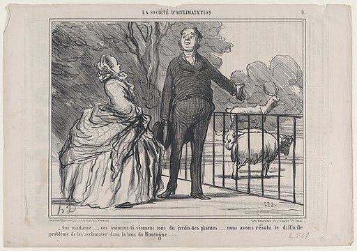 Oui madame..., ces animaux-là viennent tous du jardin des plantes..., from La Société d'Acclimatation, published in "Le Charivari"