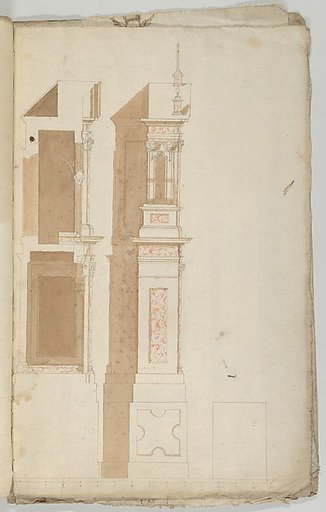 Side view of an Altar with Red Marble to be set against a Wall
