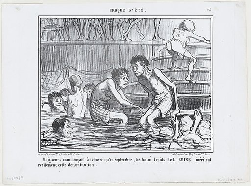 Baigneurs commençant à trouver qu'en septembre..., from Croquis d'Été, published in Le Charivari, September 3, 1858
