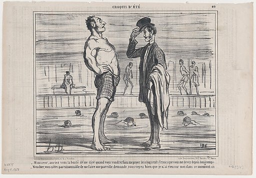Monsieur, auriez vous la bonté de me dire..., from Croquis d'Été, published in Le Charivari, August 5, 1858