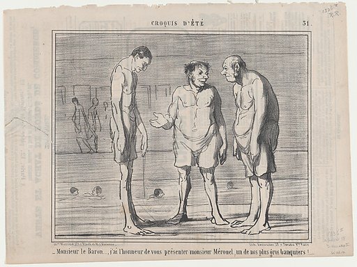 Monsieur le Baron..., j'ai l'honneur..., from Croquis Été, published in Le Charivari, July 2, 1858