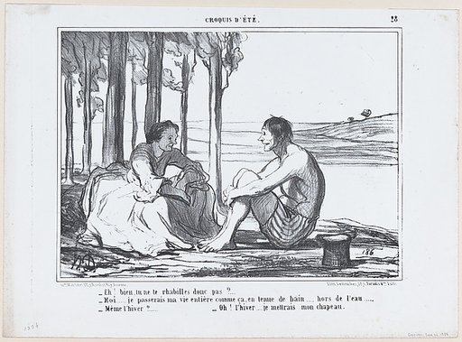 Eh! bien, tu ne te rhabilles donc pas?..., from Croquis d'Été, published in Le Charivari, June 26, 1858
