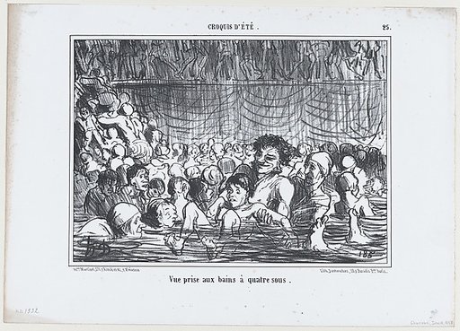Vue prise aux bains à quatre sous, from Croquis d'Été, published in Le Charivari, June 18, 1858