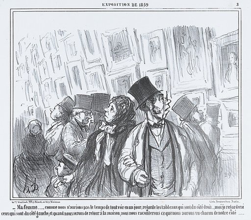 Ma femme..., comme nous n'aurions pas le temps de tout voir en un jour..., from L'Exposition de 1859, published in Le Charivari, April 18, 1859