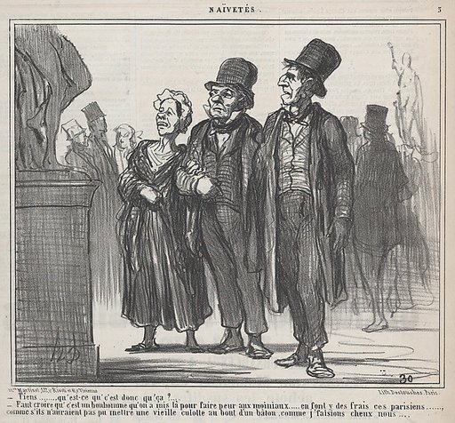 Tiens..., qu' est-ce qu' c'est donc qu' ça?..., from Naïvetés, published in Le Charivari, April 15, 1859