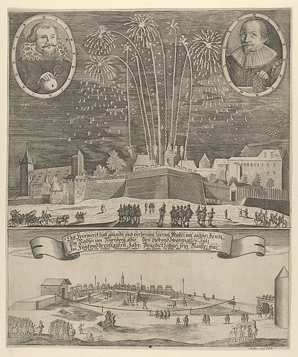 Fireworks display by Lorenz Müller as proof of mastership, Nuremberg 1635