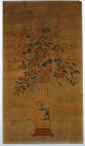 Panel with flower vase