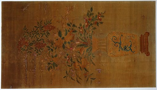 Panel with flower vase