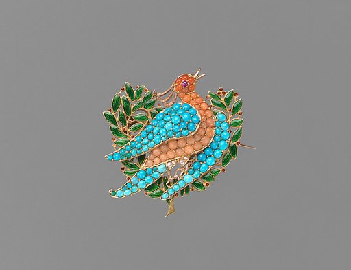 Brooch in the form of a dove on an olive branch