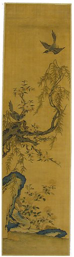 Panel with flowers and birds (summer scene)