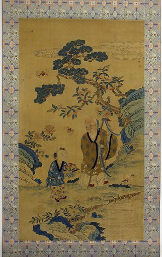 God of Longevity (Shoulao) and boy
