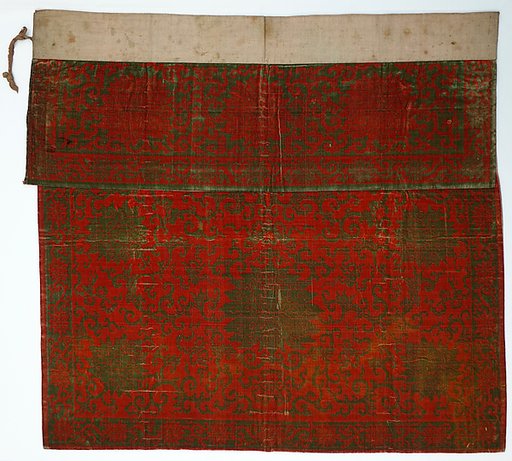 Table valance with lotus scrolls
