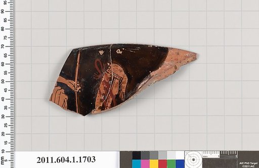 Terracotta rim fragment of a kylix (drinking cup)
