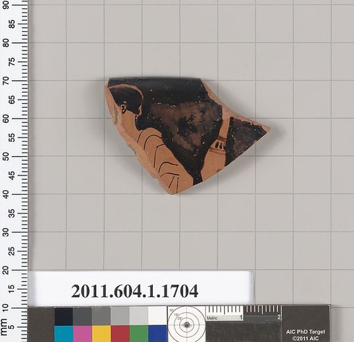 Terracotta rim fragment of a kylix (drinking cup)