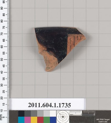 Terracotta rim fragment of a kylix (drinking cup)