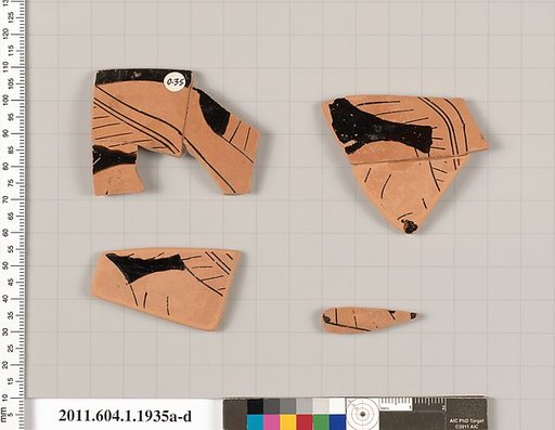 Terracotta fragments of a kylix (drinking cup)