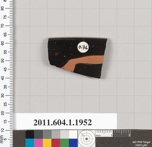 Terracotta rim fragment of a kylix (drinking cup)