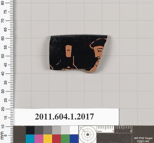 Terracotta rim fragment of a kylix (drinking cup)