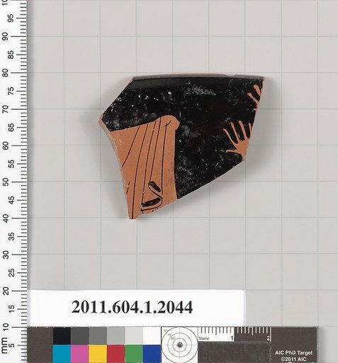 Terracotta rim fragment of a kylix (drinking cup)