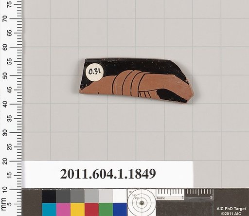 Terracotta rim fragment of a kylix (drinking cup)