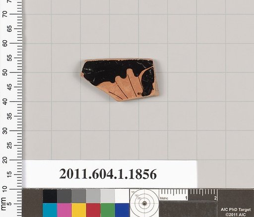 Terracotta rim fragment of a kylix (drinking cup)