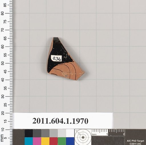 Terracotta rim fragment of a kylix (drinking cup)