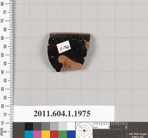 Terracotta rim fragment of a kylix (drinking cup)
