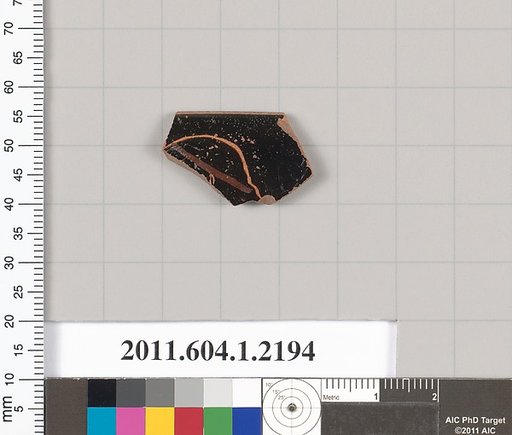 Terracotta rim fragment of a kylix (drinking cup)