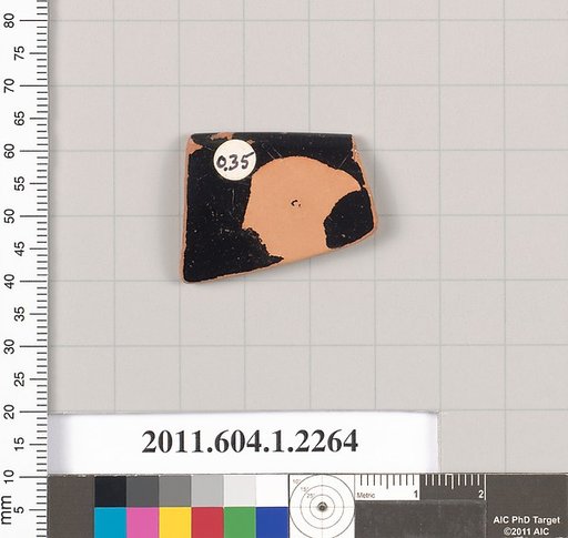 Terracotta rim fragment of a kylix (drinking cup)