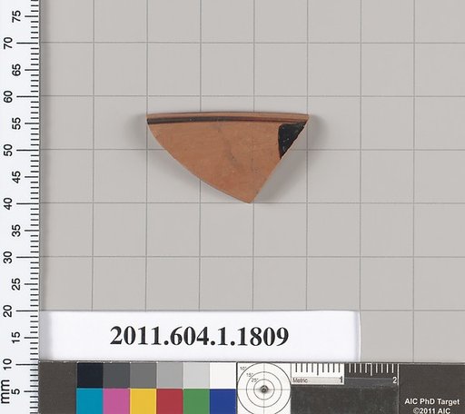 Terracotta rim fragment of a kylix (drinking cup)