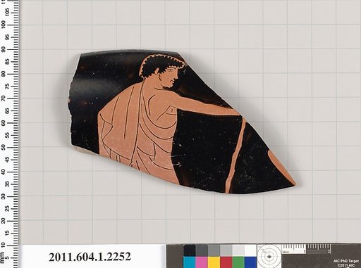 Terracotta rim fragment of a kylix (drinking cup)