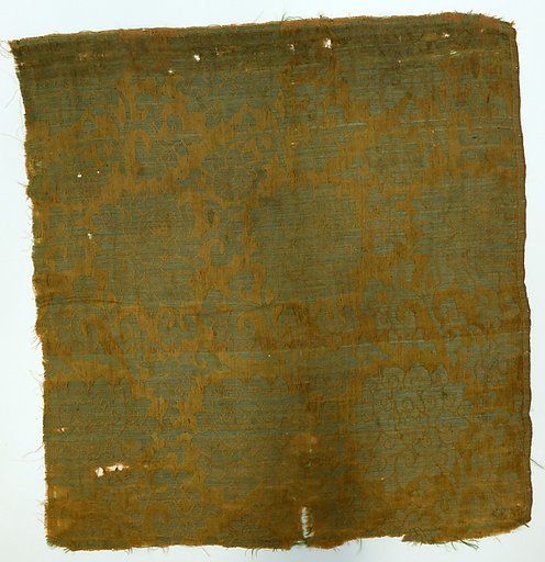 Textile fragment with floral scrolls