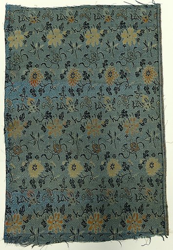 Textile fragment with floral sprays