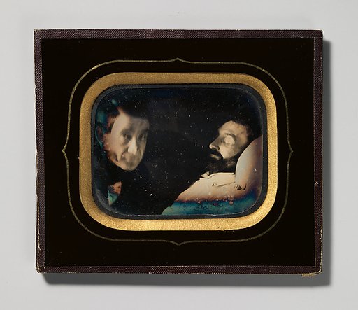 [Portrait of Living Man beside Dead Man]