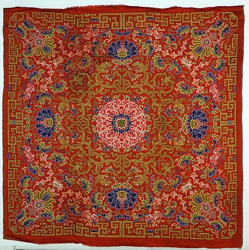 Furniture cover with dragons and flowers