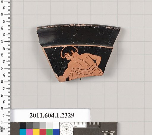 Terracotta rim fragment of a kylix (drinking cup)