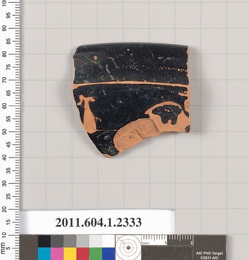 Terracotta rim fragment of a kylix (drinking cup)