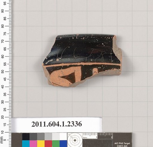 Terracotta rim fragment of a kylix (drinking cup)