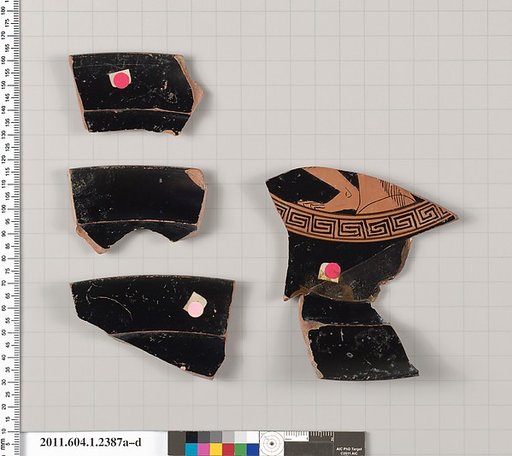 Terracotta rim fragments of a kylix (drinking cup)