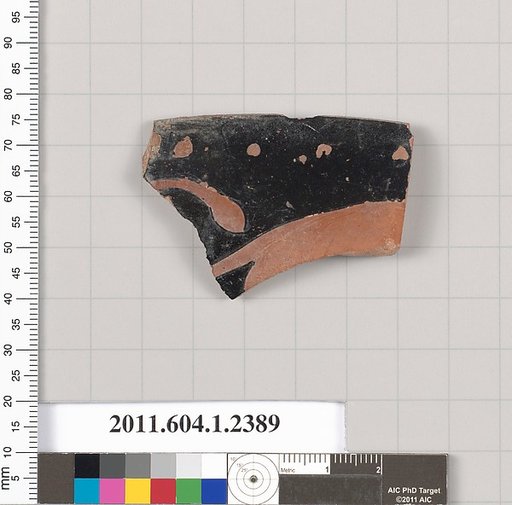 Terracotta rim fragment of a kylix (drinking cup)