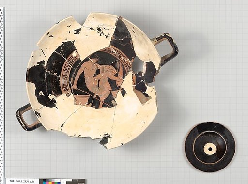 Terracotta fragments of a kylix (drinking cup)
