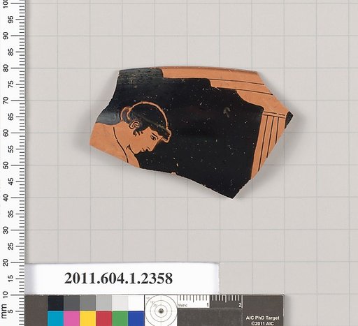 Terracotta rim fragment of a kylix (drinking cup)