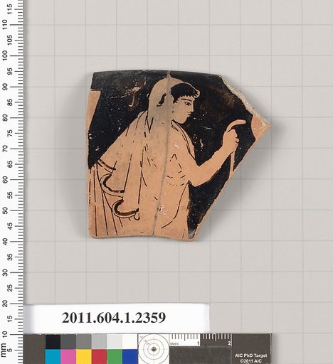 Terracotta rim fragment of a kylix (drinking cup)