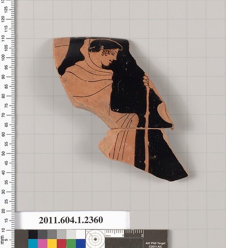 Terracotta rim fragment of a kylix (drinking cup)