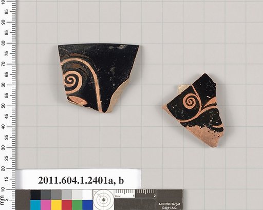 Terracotta fragments of kylikes (drinking cups)
