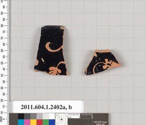Terracotta fragments of a kylix (drinking cup)
