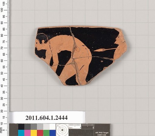Terracotta rim fragment of a kylix (drinking cup)