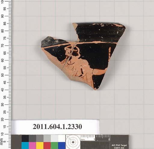 Terracotta rim fragment of a kylix (drinking cup)